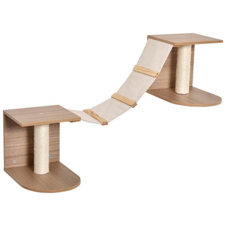 Pawhut escaleras de tela con plataforma para gatos thumbnail