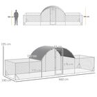 PawHut Gallinero Exterior de Acero Galvanizado 6,6x1,9x1,95 m Jaula para 12-14 Gallinas al Aire Libre con 3 Pisos Techo Cubierta de Tela y Corral para Conejos Aves Plata, , large image number null