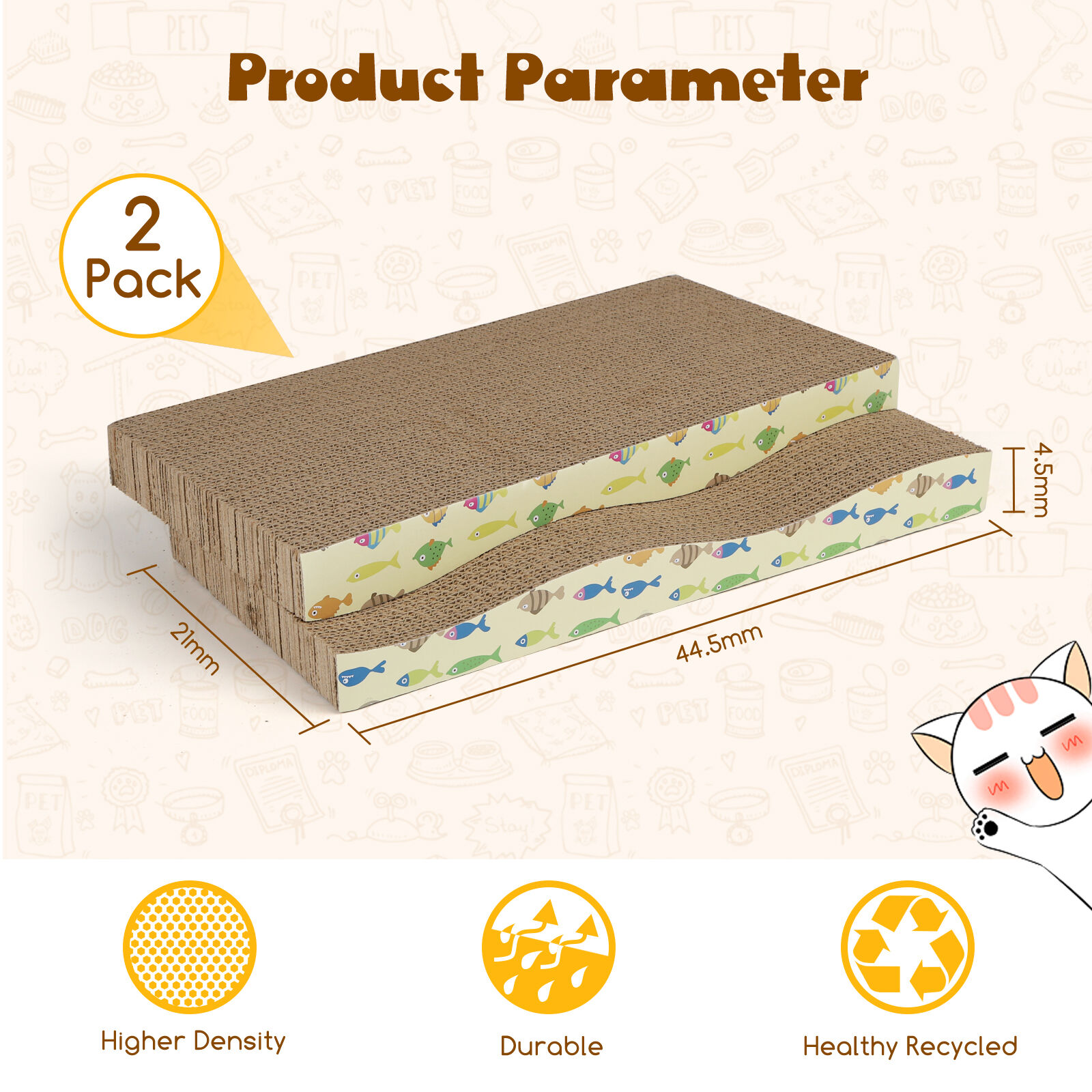 Nobleza Rascador con Hierba Gatera Alfombrillas de Cartón para gatos thumbnail