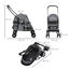PawHut Cochecito para Mascotas Plegable Carrito para Perros y Gatos con Ventanas de Malla Cojín Lavable Correas de Seguridad Cubierta de Tela Oxford y Marco de Acero 82x47x97 cm Gris., , large indicador imagen numero 3