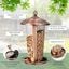 COSTWAY Comedero 2 en 1 de Metal para P&aacute;jaros Silvestres, Comedero Solar con Techo y 2 Tubos para P&aacute;jaros al Aire Libre,Comedero para Semillas de Aves Separadas, Decoraci&oacute;n de Jard&iacute;n y Patio, , large indicador imagen numero 2