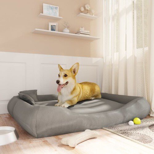 Vidaxl cama rectangular acolchada gris claro para mascotas, , large Imagen numero 2