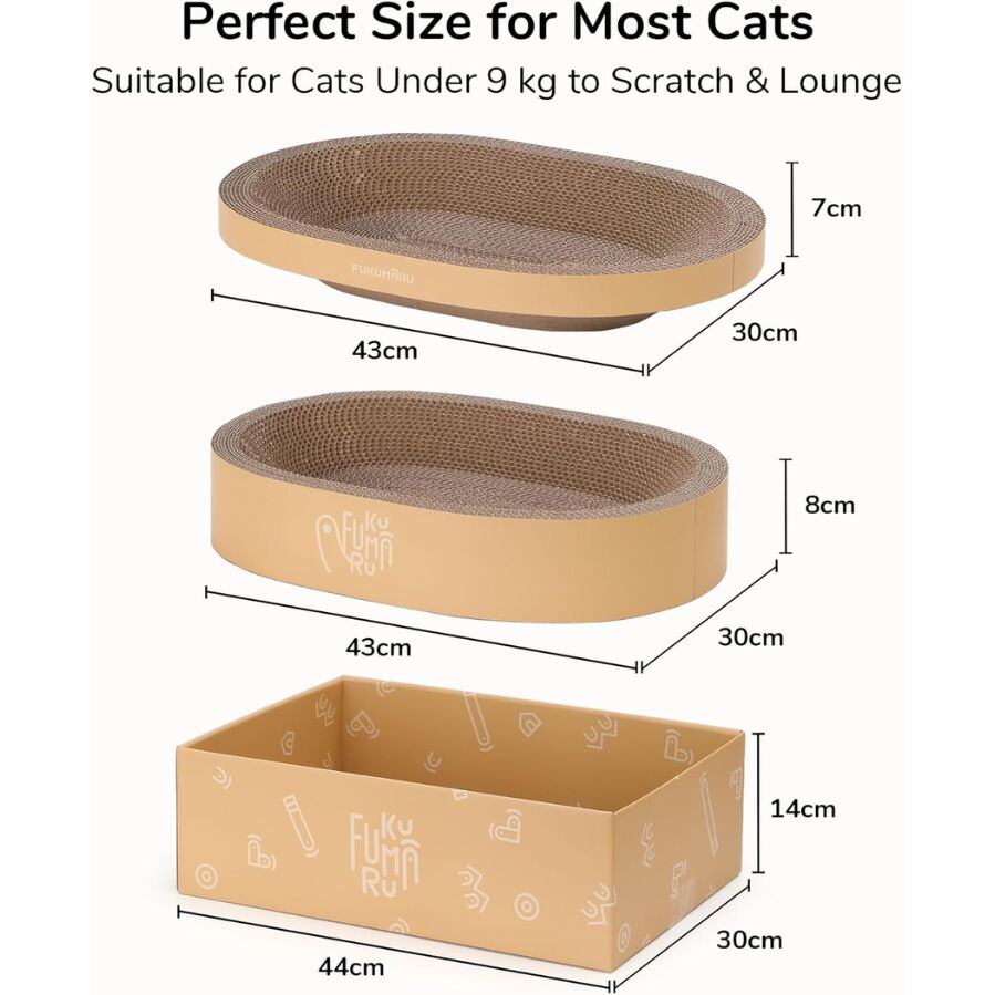 Fukumaru Set Rascador para Gatos 4 en 1 | Caja Rascadora + Camas de Cart&oacute;n Ergon&oacute;micas, Cart&oacute;n Corrugado Resistente, Protecci&oacute;n de Muebles, Ideal para Gatos de Todos los Tama&ntilde;os, , large Imagen numero 5