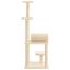 vidaXL Rascador para gatos con postes de sisal color crema 136 cm, , large indicador imagen numero 4