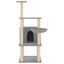 vidaXL Rascador para gatos con postes de sisal gris claro 132 cm, , large indicador imagen numero 2
