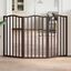 vidaXL Puerta para perros plegable 3 paneles álamo marrón roble 150 cm, , large indicador imagen numero 2