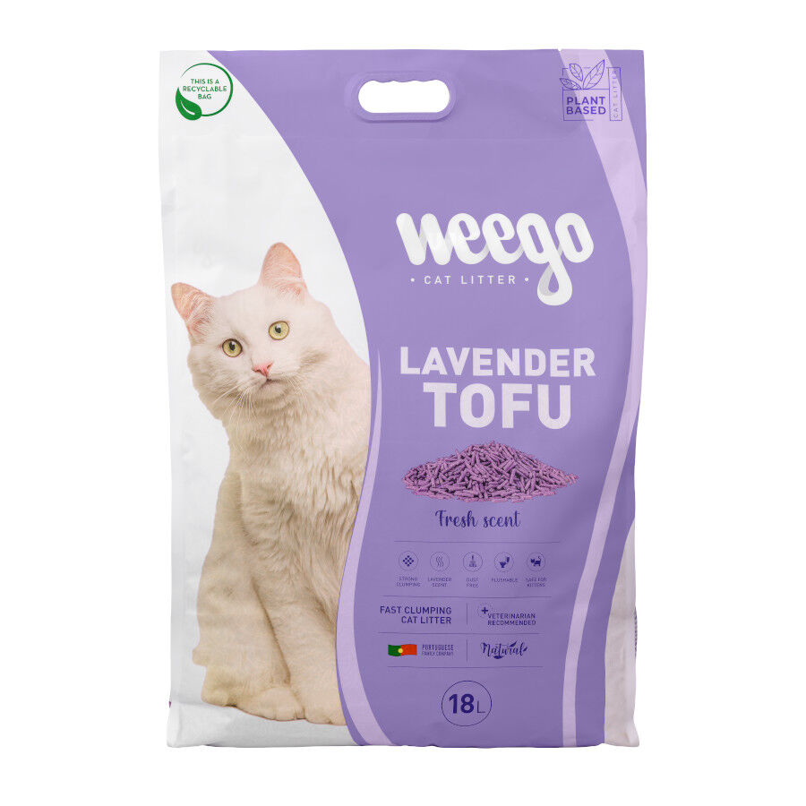 18 L Weego Lavender Tofu Arena aglomerante para gatos, , large Imagen numero 1