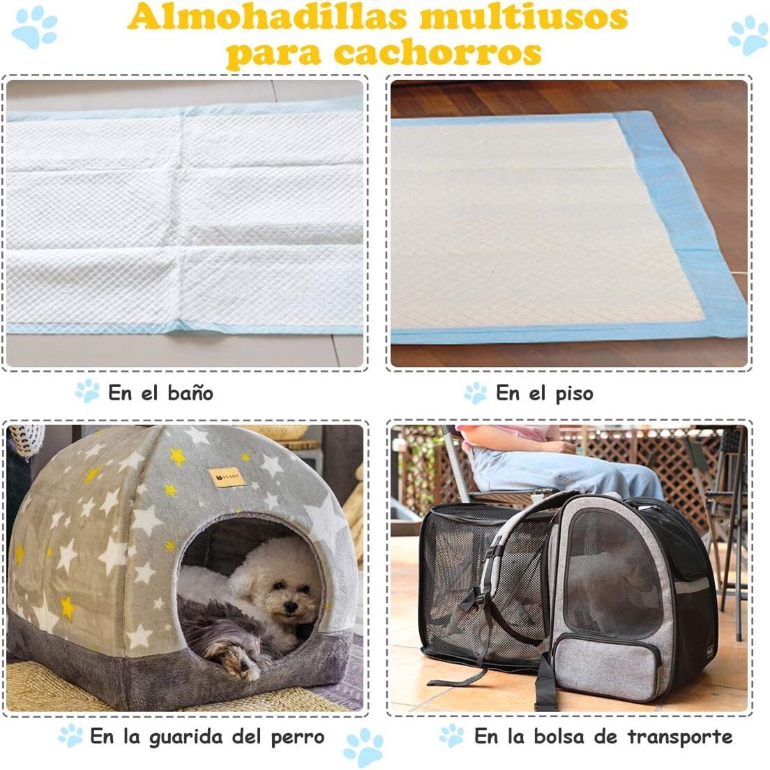 COSTWAY Almohadilla de Entrenamiento para Perros Almohadilla de Pa&ntilde;al Desechable Almohadilla de Higiene para Carros Gatos (75x75cm 150 Piezas), , large Imagen numero 3
