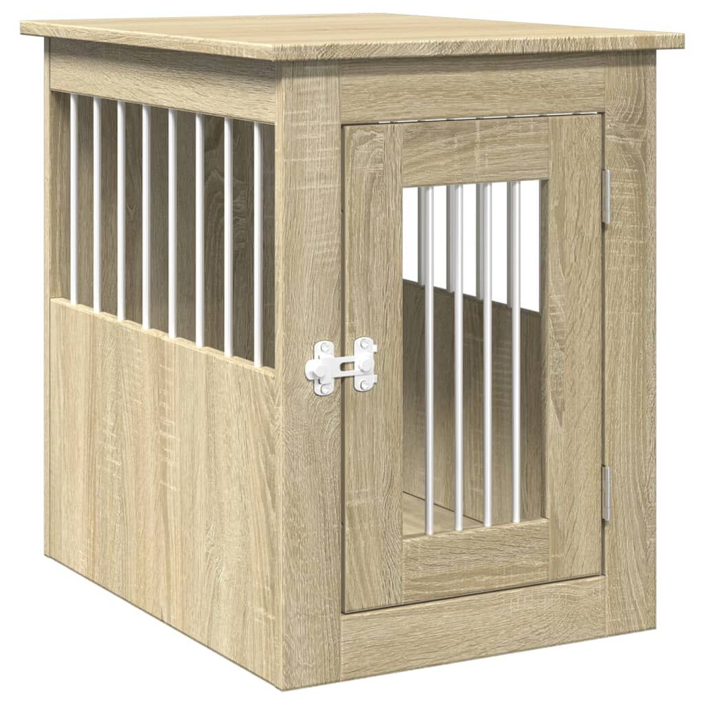 vidaXL Jaula para perros madera de ingenier&iacute;a roble Sonoma 55x80x68 cm, , large Imagen numero 11