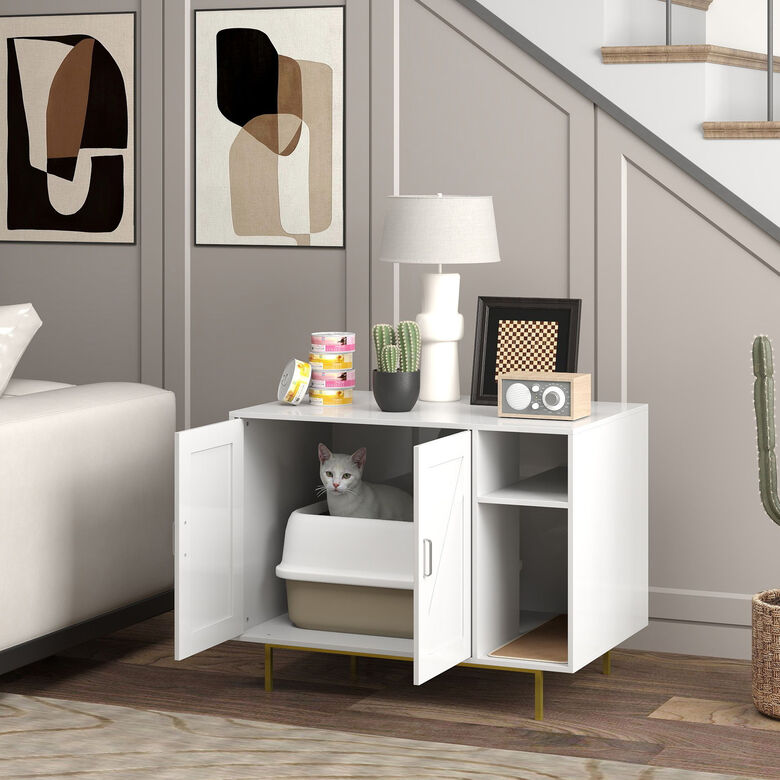 PawHut Mueble Arenero Blanco thumbnail