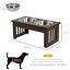 PawHut Comedero Elevado para Perros con Soporte y 2 Cuencos Extraíbles de Acero Inoxidable Alimentador para Mascotas Alimento y Agua 44x24x15 cm Marrón, , large indicador imagen numero 3
