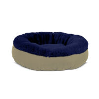 Gauty Cama Redonda para Perros y Gatos  Tela Impermeable y pelo - Beige y azul, , large Imagen numero 1