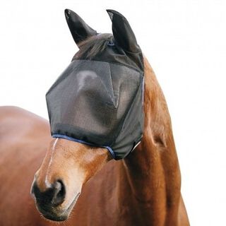 Redecilla antimoscas con orejeras Field Relief Mid para caballos color Negro y Azul