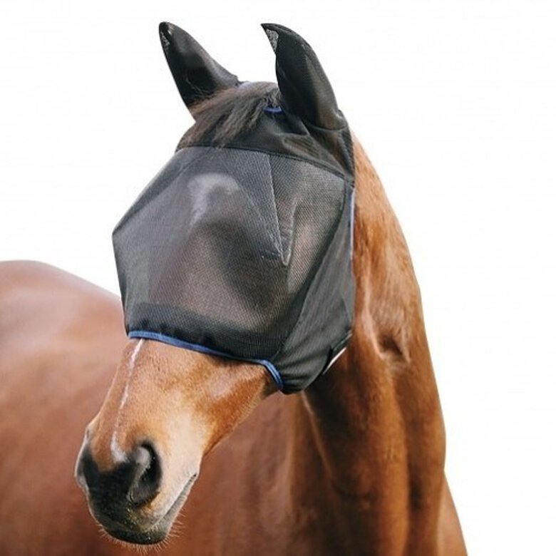 Redecilla antimoscas con orejeras Field Relief Mid para caballos color Negro y Azul, , large image number null