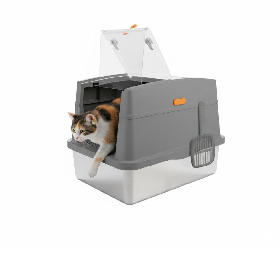 All For Paws Go Fresh Caja Arena Tapa Acero Inoxidable Gris para gatos, , large Imagen numero 3