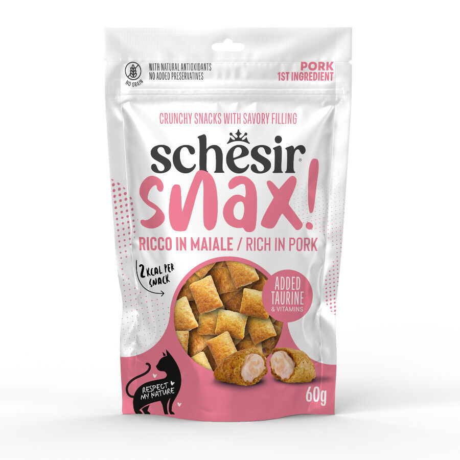 60 g Schesir Snax! Cerdo Snacks para gato, , large Imagen numero 1