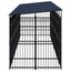 Vidaxl perrera con puerta y bisagras negra para perros, , large indicador imagen numero 19