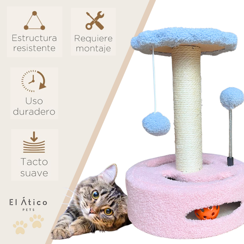El Ático Pets Arbol Rascador Torre con 2 Bolas de Juego para Gatos thumbnail