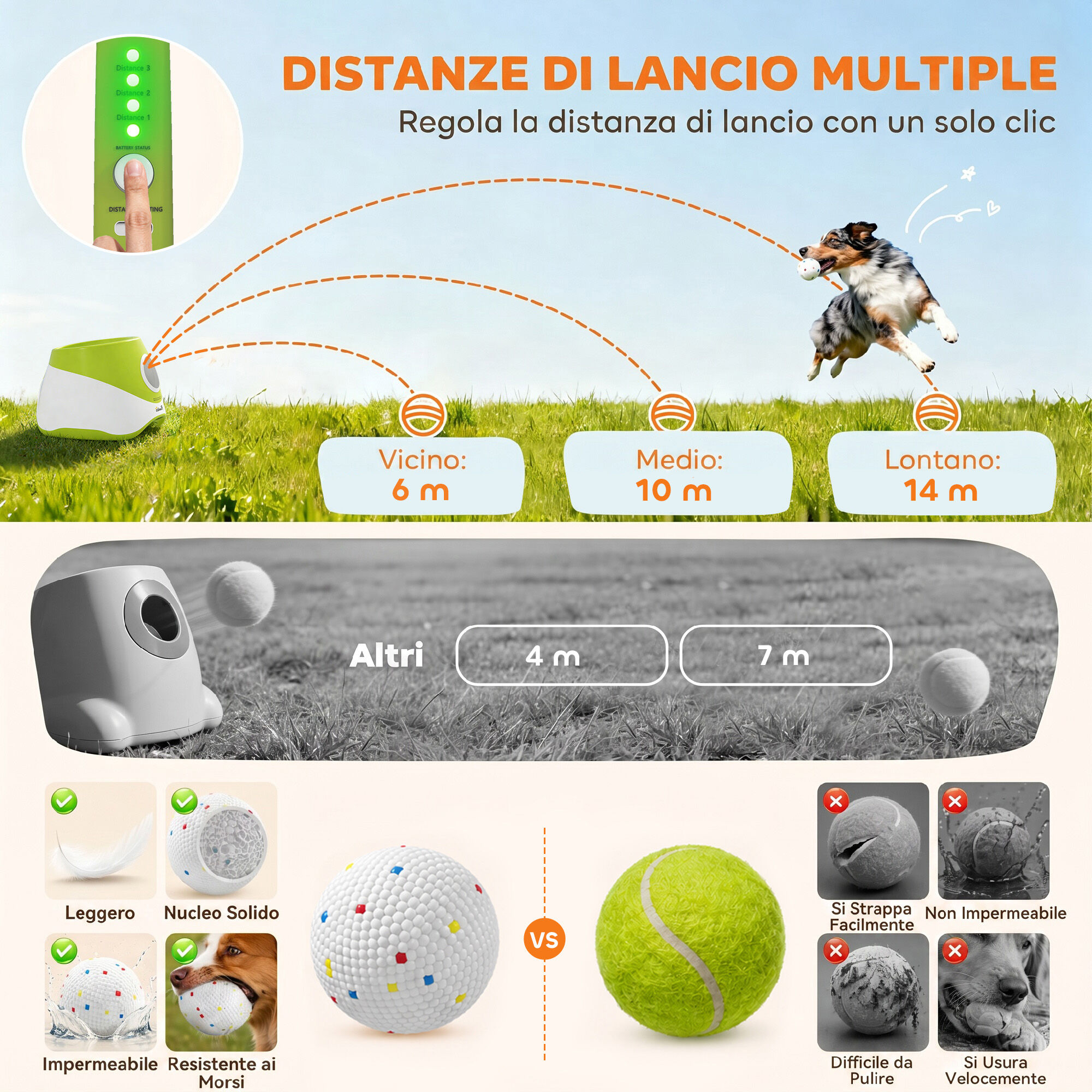 PawHut Lanzador Pelotas Perro Verde, , large Imagen numero 5