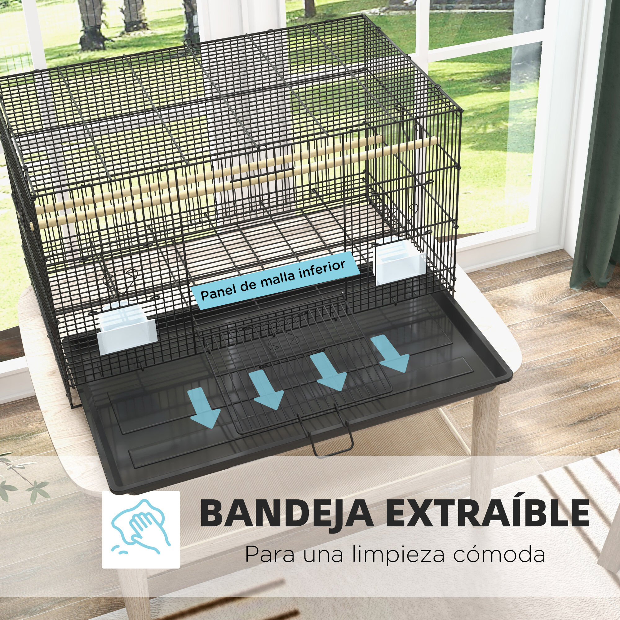 PawHut Jaula Negra para Pájaros thumbnail