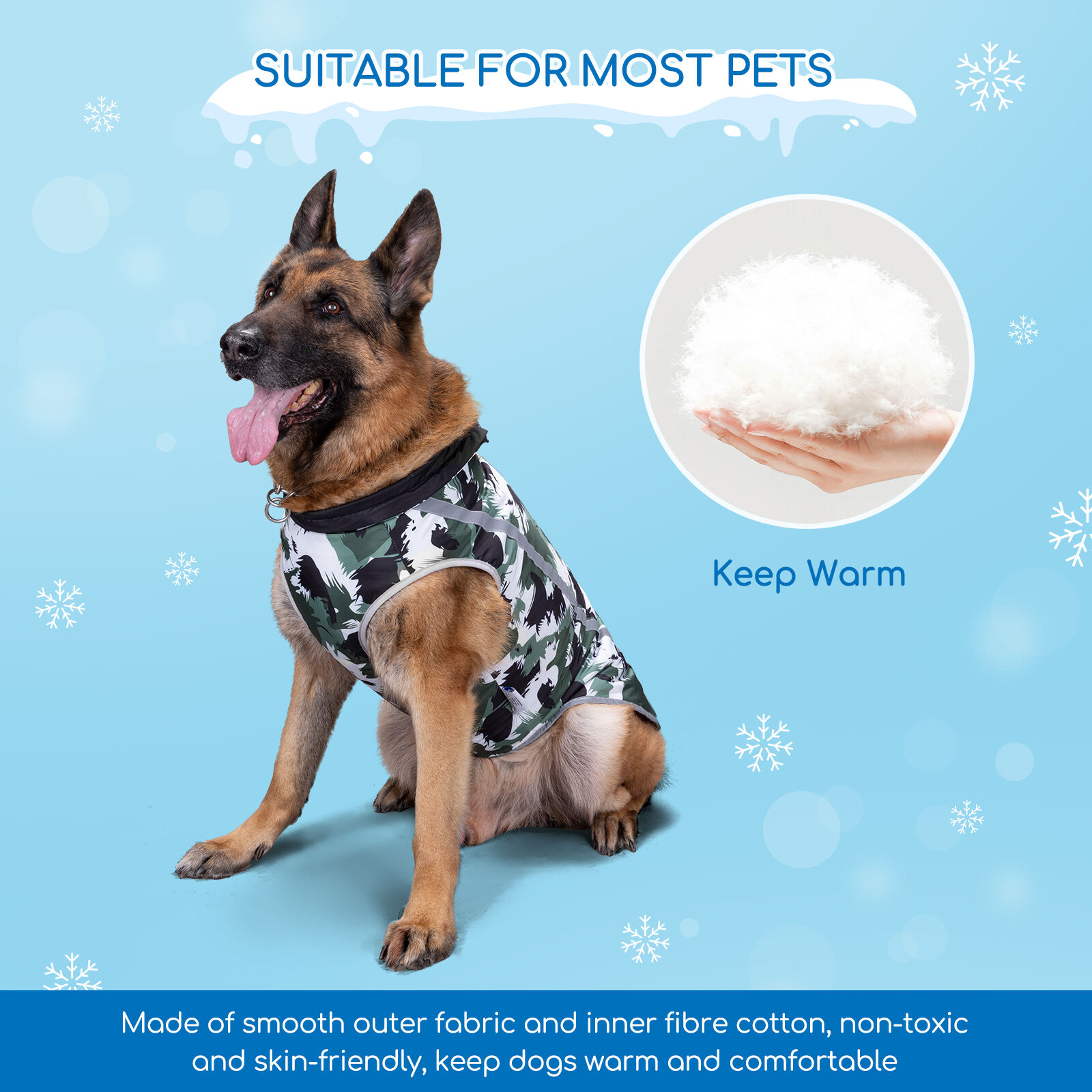 Nobleza - Abrigo para Perros, Chaqueta de Invierno para Mascotas, Ropa C&aacute;lida para Perros con Seguridad Reflectantes Tiras, Ultraligero, Resistente al Viento, Impermeable (S), , large Imagen numero 5