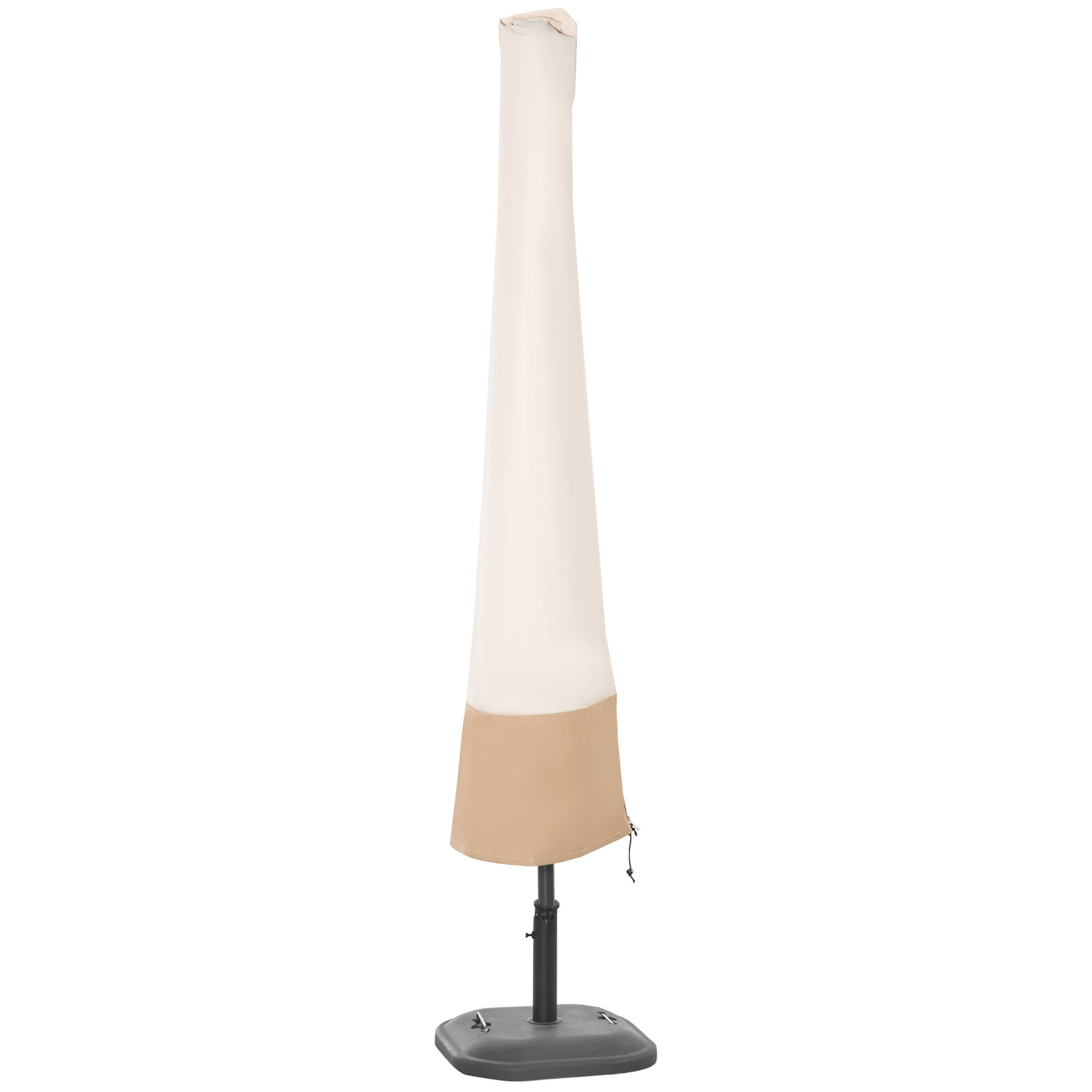 Outsunny Funda para Sombrilla de Jard&iacute;n Impermeable de Tela Oxford 600D &Oslash;60x190 cm Funda Protectora de Parasol con Banda El&aacute;stica y Cremallera para Patio Terraza Exterior Beige, , large Imagen numero 1