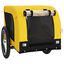 vidaXL Remolque bicicleta de perros hierro tela Oxford amarillo negro, , large indicador imagen numero 2