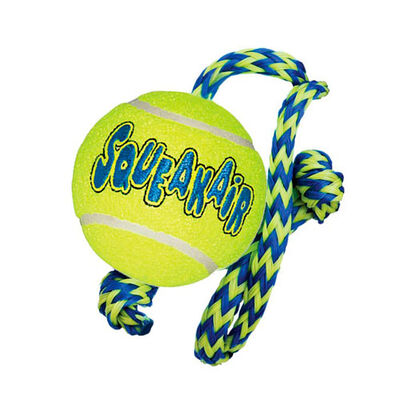 Kong Air Dog Squeakair pelota con cuerda para perros