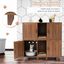 COSTWAY Cajas de Arena para Dos Gatos, Casa de Baño Oculto para Mascota con 2 Puertas, Arenero Cubierto con Entrada Sinuosa y Tablero Rascador, Mesa Auxiliar para Gatos 120 x 52 x 65 cm (Marrón), , large indicador imagen numero 3