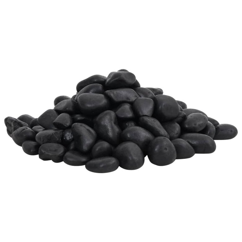 vidaXL Guijarros pulidos negros 10 kg 2-5 cm