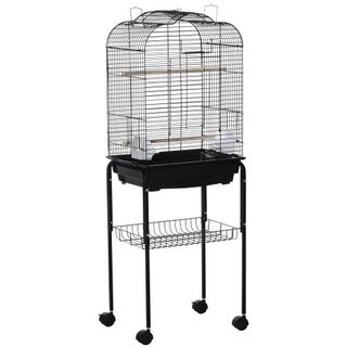 PawHut jaula para pájaros con soporte color negro