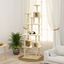 Vidaxl rascador árbol 6 plantas con 3 casas crema para gatos, , large indicador imagen numero 2