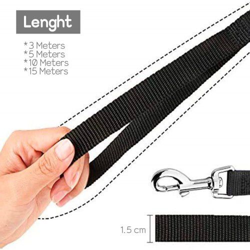 Edipets correa de adiestramiento de nylon negra para perros thumbnail