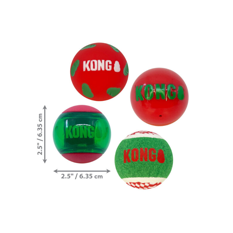 Kong Holiday Occasions pelotas para perros – Pack 4, , large image number null