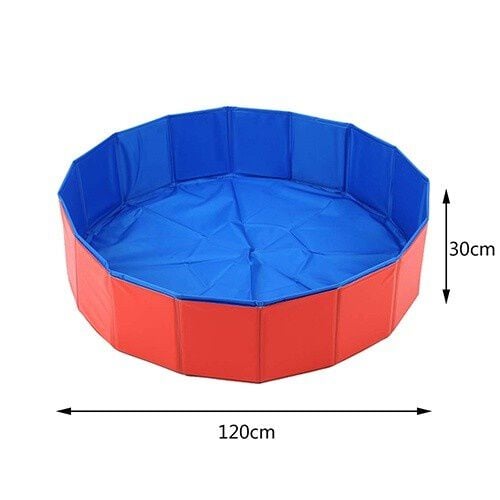 DZL esterilla plegable PVC antideslizante rojo y azul para mascotas thumbnail