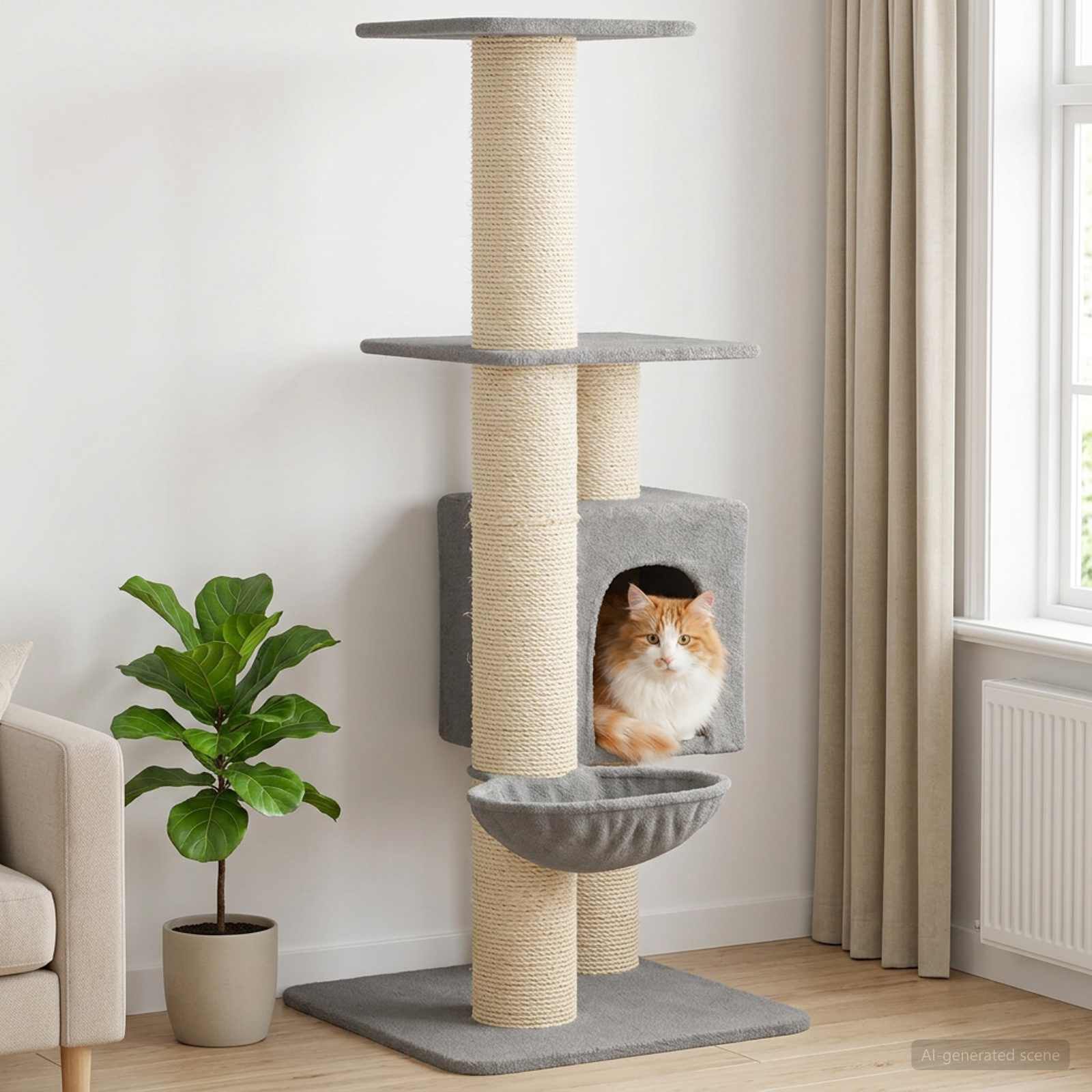 vidaXL &Aacute;rbol para gatos con postes de sisal &Aacute;rbol rascador Parque Condo, , large Imagen numero 2