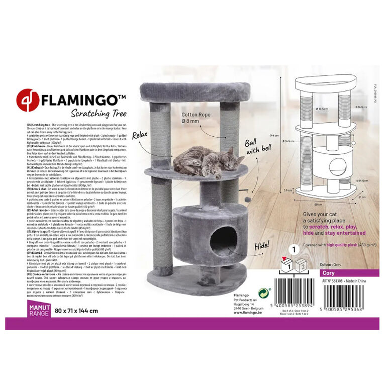 Flamingo Cory Árbol Rascador Gris para gatos thumbnail