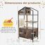 COSTWAY Árbol para Gatos con Cajón de Arena, Casa para Gatos con Poste Rascador, Cápsula Espacial, Bola Colgante, Ventilaciones, Condominio Multinivel para Gatos Interior Marrón Rústico, , large indicador imagen numero 2