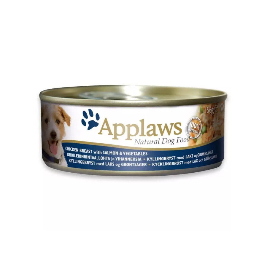 156 g Applaws Pollo, Salm&oacute;n y Vegetales lata para perros, , large Imagen numero 1