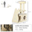 PawHut Árbol Rascador para Gatos Pequeños Altura 83 cm Torre para Gatos con Cama Cueva Plataforma Bola Colgante Postes y Rampa de Sisal 60x30x83 cm Beige, , large indicador imagen numero 3