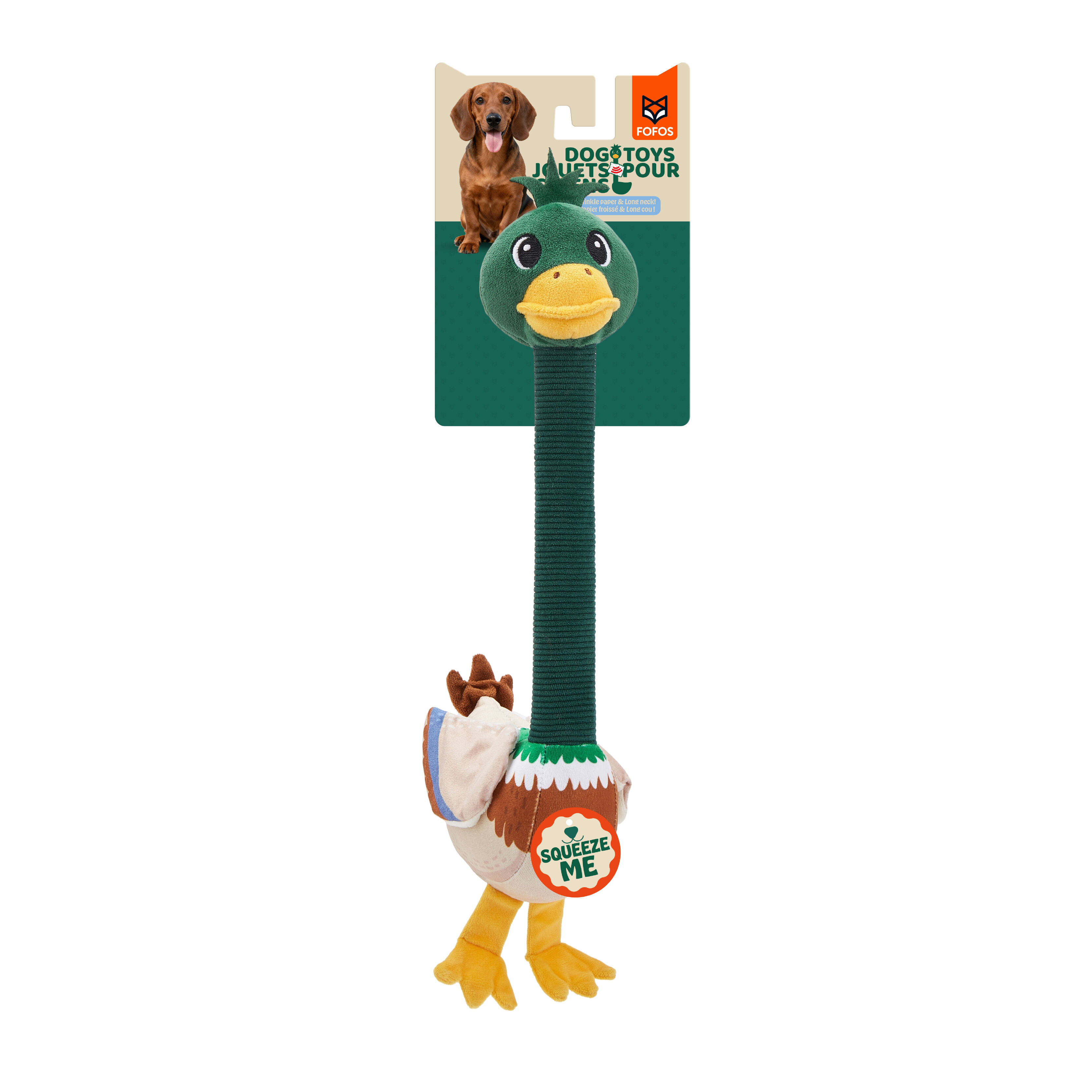 Juguete para Perro de Cuello Largo con Sonido Crinkle &ndash; Pato (&Aacute;nade Real), , large Imagen numero 1