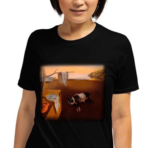 Mascochula camiseta mujer mola dalí personalizada con tu mascota negra thumbnail