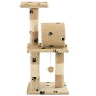 Rascador para gatos con poste color Beige Huellas, , large image number null