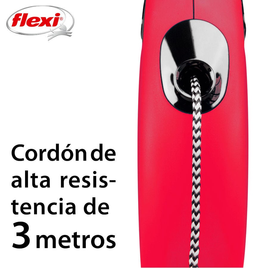 Flexi New Classic Correa de Cordón Extensible Roja para perros thumbnail