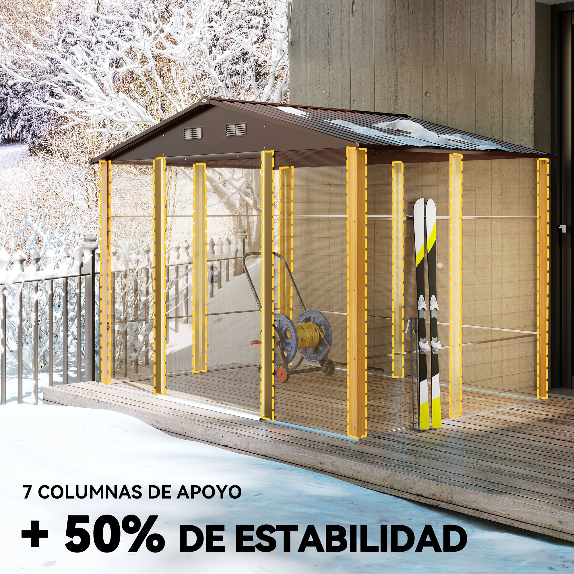 Outsunny Cobertizo de Jardín Madera Natural thumbnail