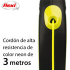Flexi Neon Reflect Correa de Cordón Extensible Amarilla para perros, , large image number null