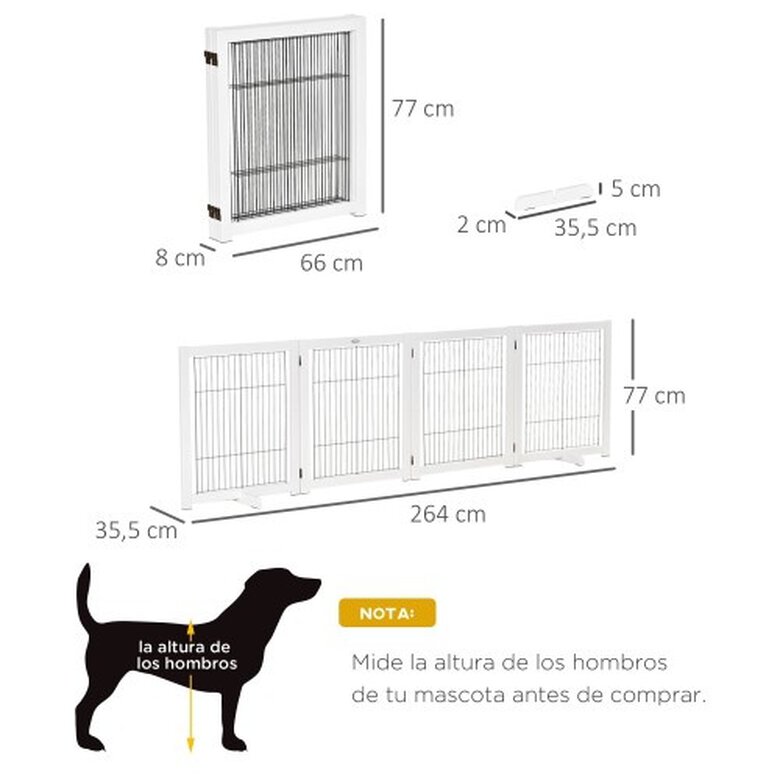 Barrera Para Perros Plegable De Acero Plástico 206x90cm-pawhut.blanco con  Ofertas en Carrefour