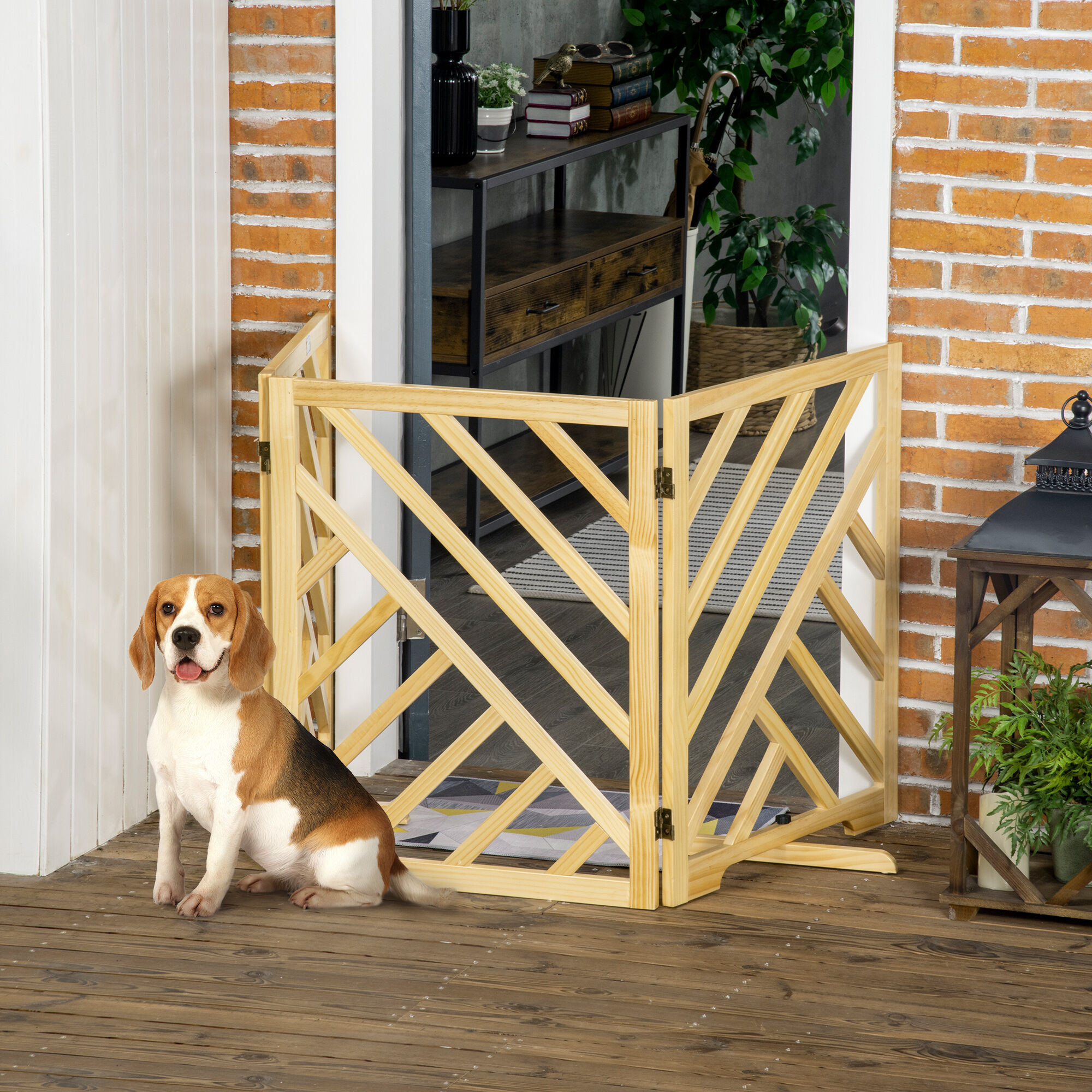 PawHut Barrera de Seguridad Plegable para Perros, , large Imagen numero 2
