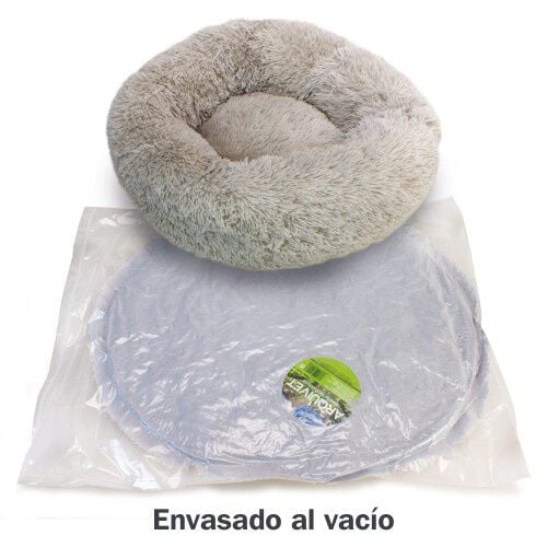 Arquivet cama redonda suave gris para mascotas thumbnail
