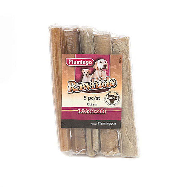 5 barritas Flamingo Snacks Dentales Rawhide para perros